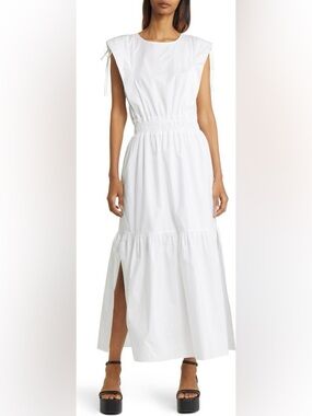 FRAME Organic Cotton A-Line 
with Side Slit Maxi Dress Size M Brand New